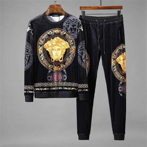 men versace tracksuit|velvet tracksuit men's versace.